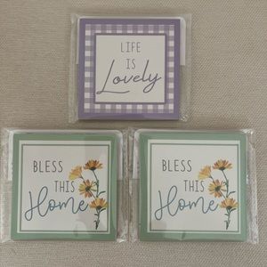 Lot of 3 Bless this Home- Life Is Lovely Refrigerator Decorative Magnets